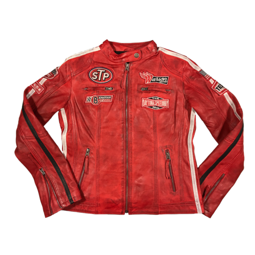 Daytona Red Leather Jacket Womens 